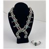 Image 1 : Navajo Sterling Silver Turquoise Squash Blossom