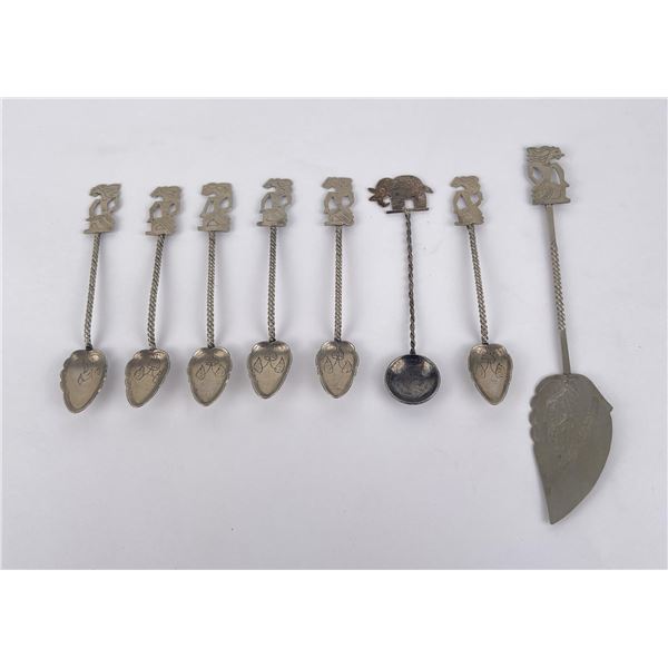 Group of Coin Silver Brazilian Coffee Spoons