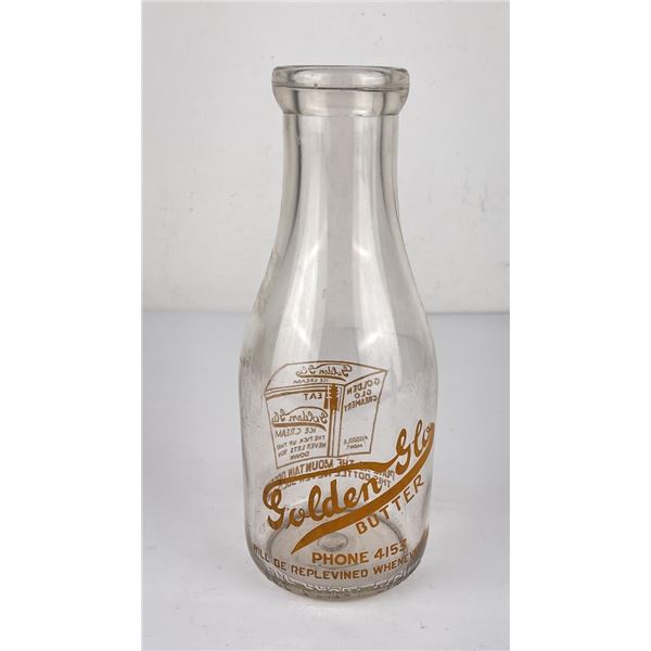 Golden Glo Butter Missoula Montana Milk Bottle