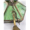 Image 19 : Antique Arts Crafts Slag Glass Ceiling Lamp Light