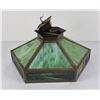 Image 1 : Antique Arts Crafts Slag Glass Ceiling Lamp Light