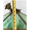 Image 21 : Antique Arts Crafts Slag Glass Ceiling Lamp Light