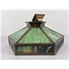 Image 2 : Antique Arts Crafts Slag Glass Ceiling Lamp Light