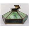 Image 3 : Antique Arts Crafts Slag Glass Ceiling Lamp Light