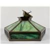Image 4 : Antique Arts Crafts Slag Glass Ceiling Lamp Light