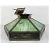 Image 6 : Antique Arts Crafts Slag Glass Ceiling Lamp Light