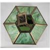 Image 8 : Antique Arts Crafts Slag Glass Ceiling Lamp Light