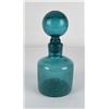 Image 1 : Blenko Glass Teal Crackle Decanter