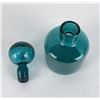 Image 6 : Blenko Glass Teal Crackle Decanter