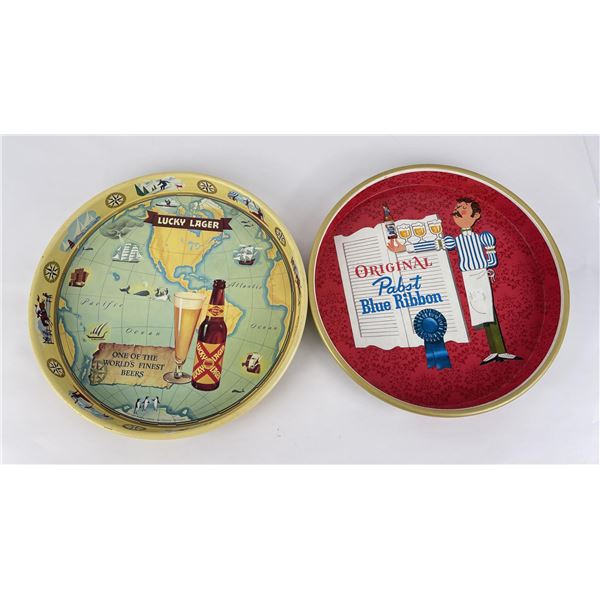 Lucky Lager Pabst Blue Ribbon Beer Trays