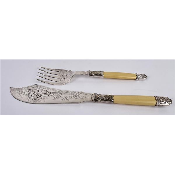 Antique Regency Fish Knife and Fork Ornate