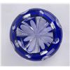 Image 6 : Cobalt Blue Cut To Clear Glass Ashtray Bohemian