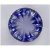 Image 7 : Cobalt Blue Cut To Clear Glass Ashtray Bohemian