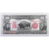 Image 1 : 1901 $10 Bill Bison Buffalo Note Giclée on Canvas