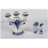 Image 1 : Gzhel Porcelain Ukraine Candelabra and Figure