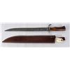 Image 1 : Damascus and Walnut Short Sword