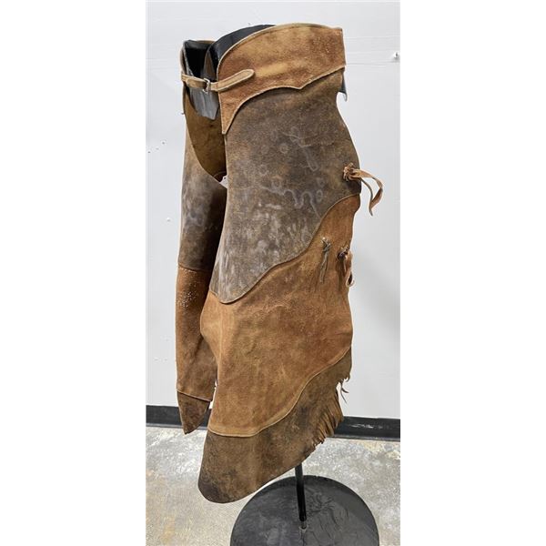Montana Fringed Leather Cowboy Chaps