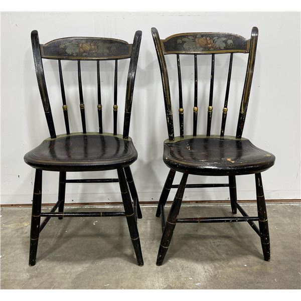 Antique Bamboo Windsor Painted Chairs