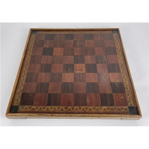 Antique American Folk Art Inlaid Game Board