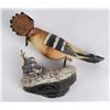 Antique Folk Art Carved Wood Bird on Fungus