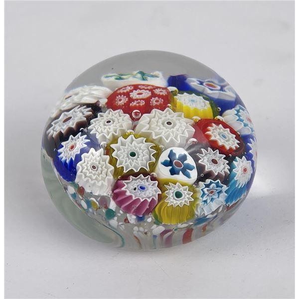 Antique Art Glass Millefiori Paperweight