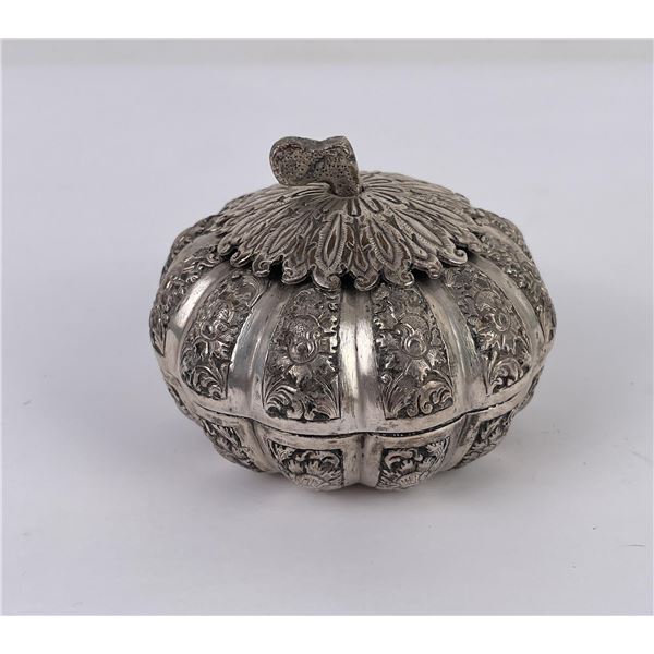 Cambodian Sterling 900 Silver Pumpkin Dish