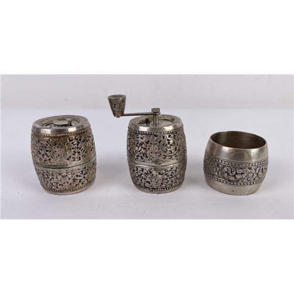 French 800 Silver Salt and Pepper Mill Shakers