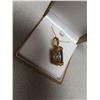 Image 3 : Beautiful New 10K Gold Necklace with 3 Carat Mystic Topaz Pendant & Chain w Gift Box Perfect for