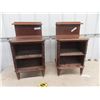 Image 1 : 2 Matching Walnut End Tables 29" x 16" x 12"