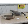 Image 1 : 2 Geese Decoys 1- Wooden Carved, 1) Wood & Cork