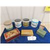 Image 1 : 8 TIns - Mazawattee Tea Tin, Lipton Tea Bags, Long Foul Tobacco, Plus Various Others