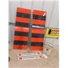 Image 1 : 2 Caution Hwy Signs 12" x 35", 2 Metal Coca Cola Rack Signs 2.5" x 19.5" & Metal 1st Aid Kit