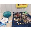 Image 1 : Assorted Costume Jewellery , Moon Landing Collector Plate, R A Plate, Large Blue Bowl