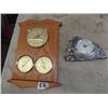 Image 2 : (EK) Wooden Spoon Rack, Barometer, Pewter Clock, Brass Vases, Pewter Pitcher