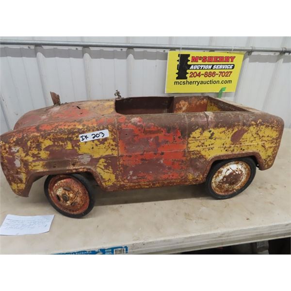 Vintage Pressed Metal Pedal Car- Rough Condition