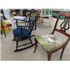 Image 2 : 2 Wooden Chairs- 1 is a Rocking Chair