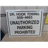 Image 1 : 24" x 30" Metal Dr. Hook Towing Sign