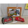 Image 1 : Vintage 1955 Corvette Friction Car Die Cast T-Bird Quaker State Sign Modern 12" x 16'