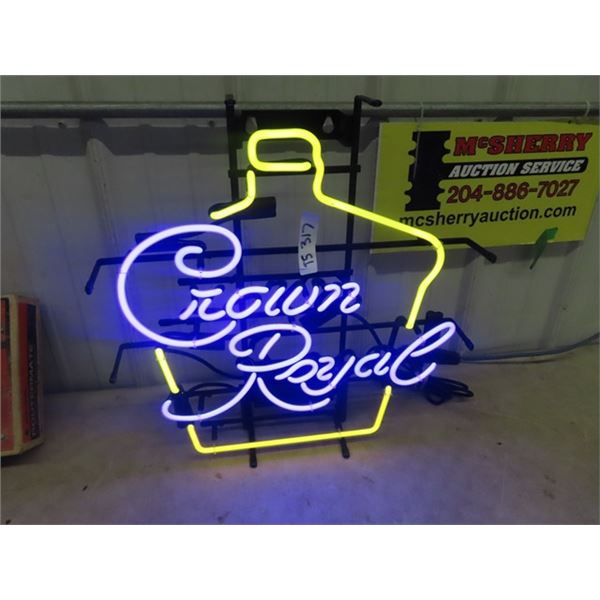 Neon Crown Royal Sign 21" x 20"