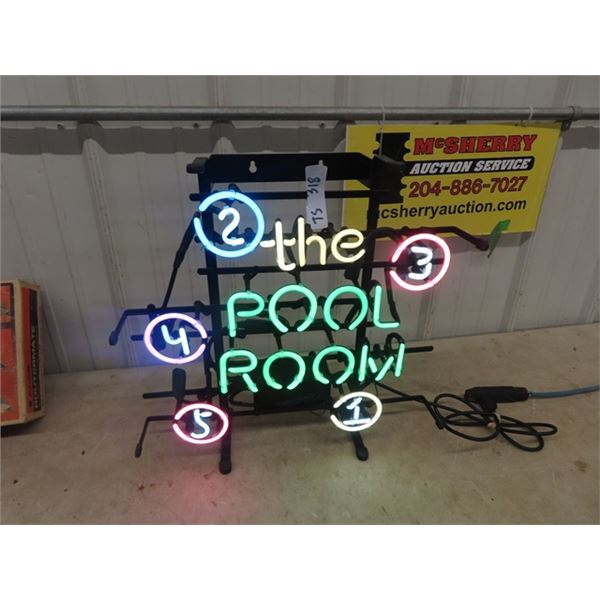 Neon Pool Room Sign - 6 Color 20" x 20"