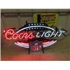 Image 1 : Neon Coors Light / NFL Sign 16.5" x 28"