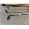 Image 2 : 3 Vintage Wooden Handled Golf Clubs & Bag