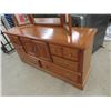 Image 2 : Oak Dresser w Tri Mirror 32" x 62" x 17" Plus Mirror 42" x 50"