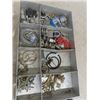 Image 2 : 2 Metal Organizers full , Clevis, Chain, Battery Ends, Pad Locks, Castors Plus!