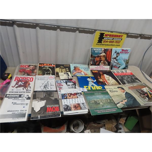 Various Records - Elvis & More, Boxing Brochures, & Magazines , Books & More!