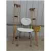 Image 1 : Bath Chair & Crutches