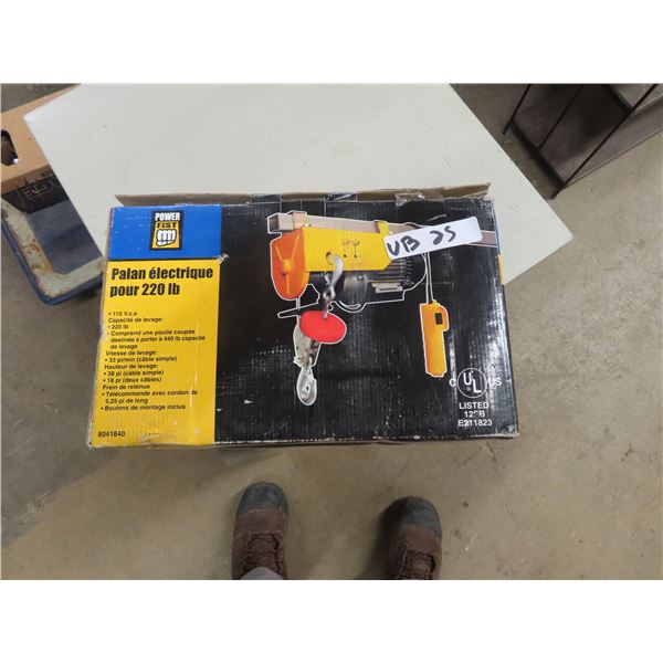 New Power Fist 220 LB Elec Hoist