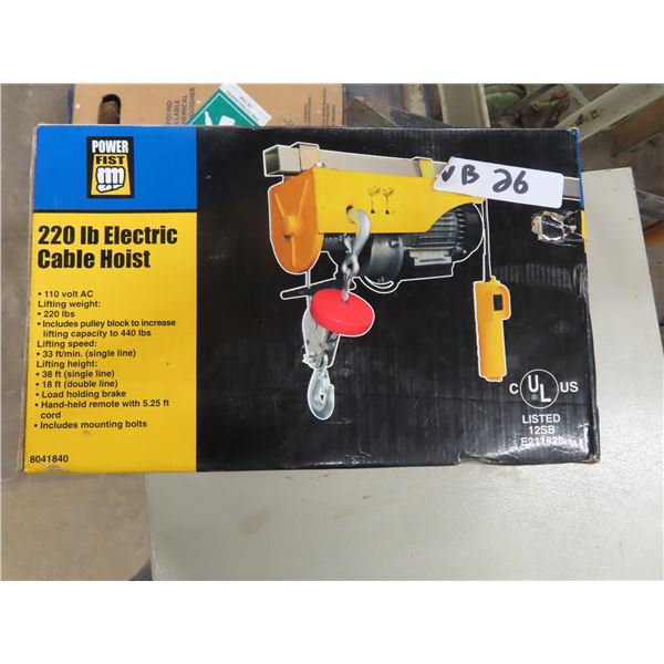 New Power Fist 220 LB Elec Hoist