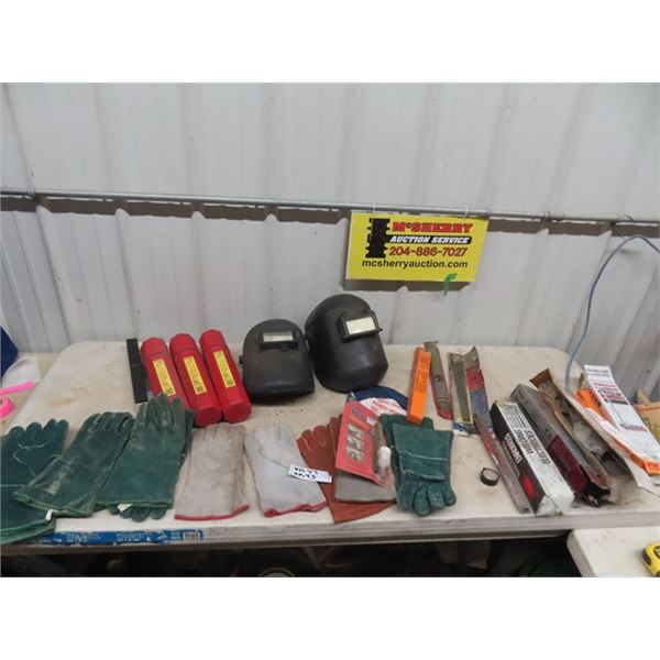 Welding Helmets, Welding Rods, & Welding Glove