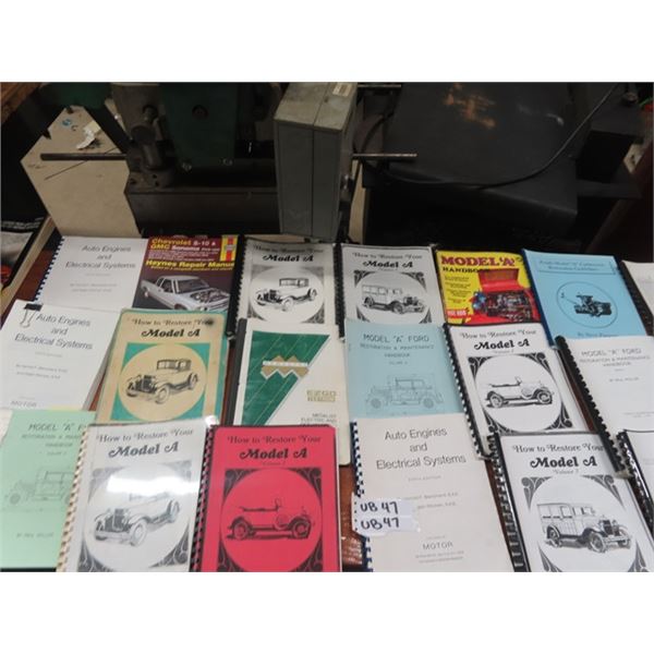 Approx 60 Model A & Ford Manuals, Welding & Grinding Lathe Manuals, Scotty's Manuals